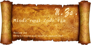 Misángyi Zsófia névjegykártya